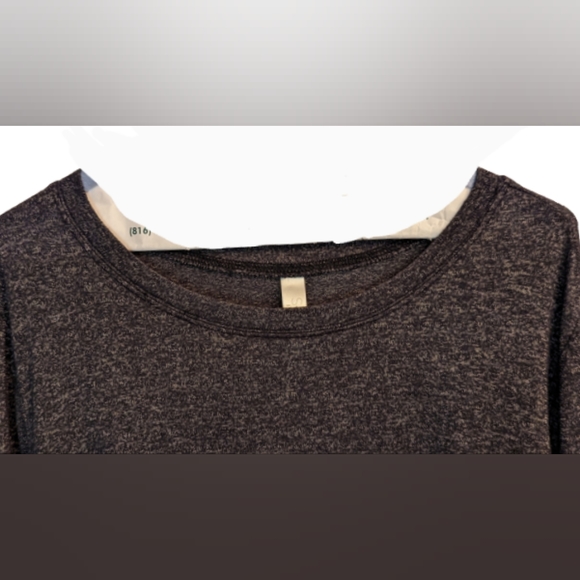 EUC Sleep by Cacique grey/blk marled long sleeve crew neck side slits hi-low - Picture 4 of 11